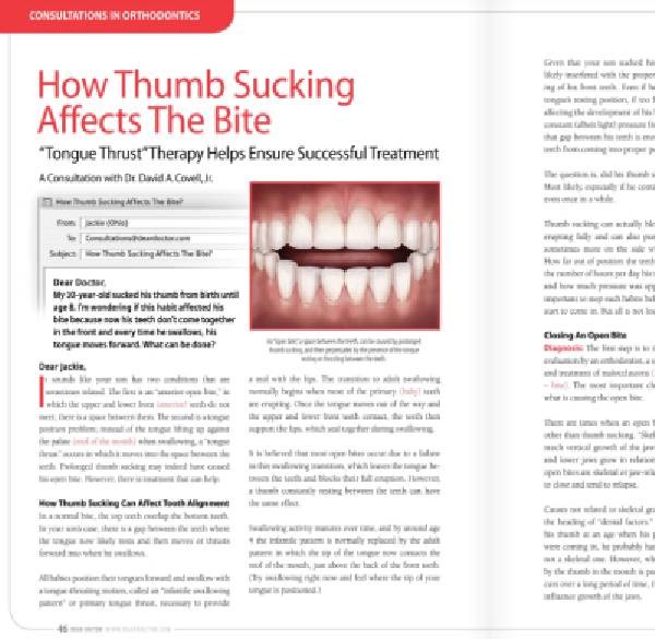 How Thumb Sucking Affects The Bite Article at Meadville Pennsylvania