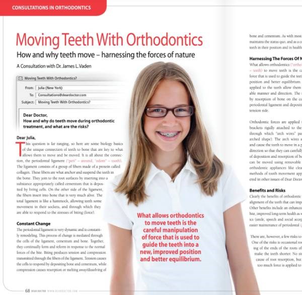 Moving Teeth with Orthodontics Article at Meadville Pennsylvania