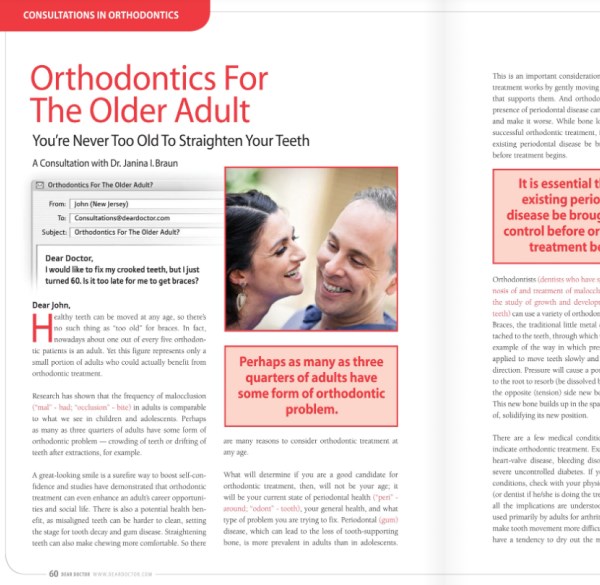 Orthodontics for the Older Adult Article at Meadville Pennsylvania