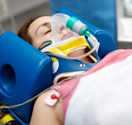 Woman In A Hospital Bed at Meadville Pennsylvania