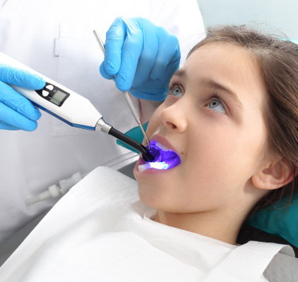 Young Girl Sitting In A Dental Chair at Meadville Pennsylvania